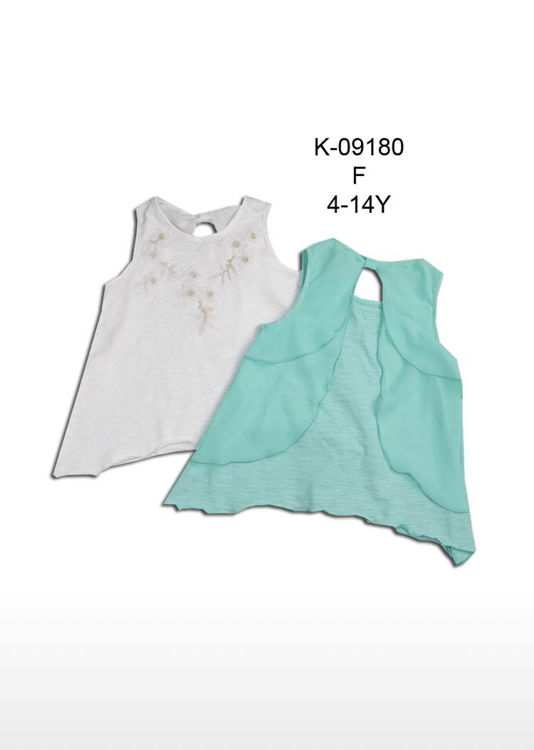 Picture of K09180 GIRLS TOP WITH EMBRODERY FLOWERS